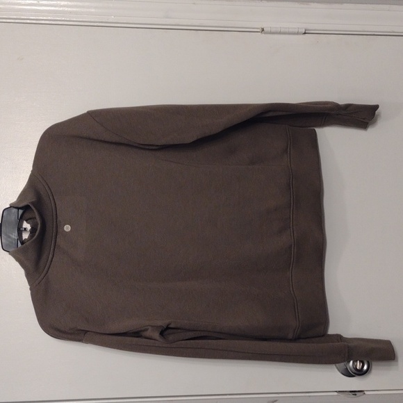 Fuzzy Fleece Lined Funnel Neck Yoga Sweater Size Small Oversized Dark Green WARM - Picture 9 of 15